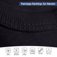 Celodoro Herren Feinripp Tank Top (4er Pack) Business Unterhemd ohne Nähte - Schwarz 4XL
