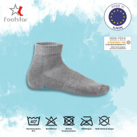 Footstar Damen & Herren Kurzschaft Socken mit Frottee-Sohle (8 Paar) Sneak It! - Classic Grey 35-38