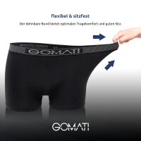 Gomati Herren Seamless Pants (6er Pack) Nahtlose Boxershorts aus Microfaser-Elasthan - Black Mix L