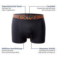 Gomati Herren Seamless Pants (6er Pack) Nahtlose Boxershorts aus Microfaser-Elasthan - Black Mix L