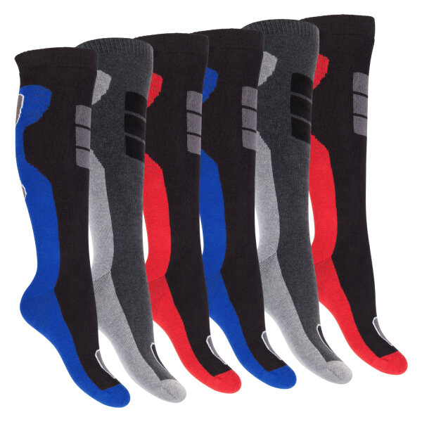 Footstar Damen und Herren Winter Kniestrümpfe (6 Paar) Warme Vollfrottee Socken mit Thermo Effekt - 39-42