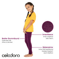 Celodoro Kinder Thermo Leggings (2 Stück) - warme Unterhose lang mit Innenfleece - Beere 134-140