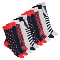 Celodoro Damen Süße Eco Socken (10 Paar), Motiv Socken aus regenerativer Baumwolle - Rumba Red 35-38
