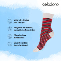 Celodoro Damen Süße Eco Socken (10 Paar), Motiv Socken aus regenerativer Baumwolle - Rumba Red 35-38
