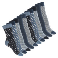 Celodoro Damen Süße Eco Socken (10 Paar), Motiv Socken aus regenerativer Baumwolle - Princess Blue 35-38