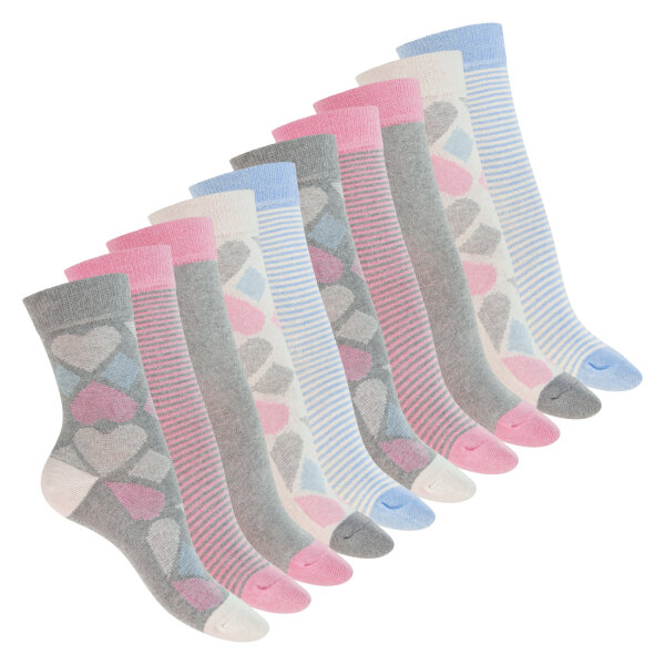 Celodoro Damen Süße Eco Socken (10 Paar), Motiv Socken aus regenerativer Baumwolle - Pink Carnation 39-42