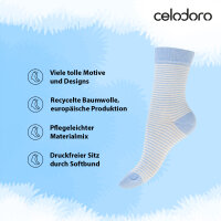 Celodoro Damen Süße Eco Socken (10 Paar), Motiv Socken aus regenerativer Baumwolle - Pink Carnation 35-38