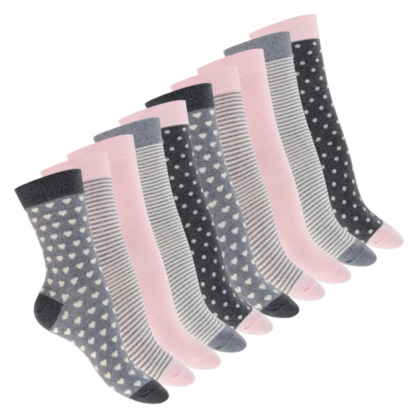Celodoro Damen Süße Eco Socken (10 Paar), Motiv Socken aus regenerativer Baumwolle - Pastell Mix 39-42