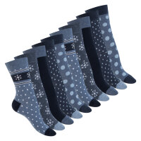 Celodoro Damen Süße Eco Socken (10 Paar), Motiv Socken aus regenerativer Baumwolle - Navy Blue 35-38