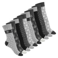 Celodoro Damen Süße Eco Socken (10 Paar), Motiv Socken aus regenerativer Baumwolle - Classic Grey 35-38