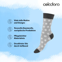 Celodoro Damen Süße Eco Socken (10 Paar), Motiv Socken aus regenerativer Baumwolle - Classic Grey 35-38