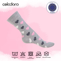 Celodoro Damen Süße Eco Socken (10 Paar), Motiv Socken aus regenerativer Baumwolle - Blau Grau - 35-38