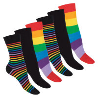 Footstar Damen Ringel Socken (6 Paar) - Fun 39-42