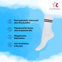 Footstar Damen Ringel Socken (6 Paar) Weiß 35-38
