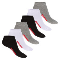 kicker Damen & Herren Sneaker Socken (6 Paar) - Schwarz Weiß Grau 35-38