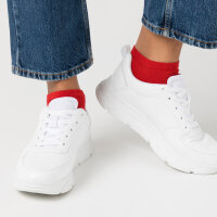 kicker Damen & Herren Sneaker Socken (6 Paar) - Schwarz Rot Grau 35-38