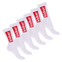 kicker Damen & Herren Crew Socks (6 Paar) Weiß...