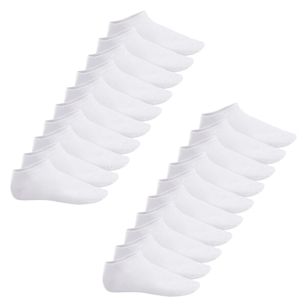 Footstar Herren & Damen Sneaker Socken (20 Paar) Kurze Sportsocken aus Baumwolle - Sneak It! - Weiß 35-38