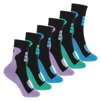 Footstar Kinder Outdoor Socken (6 Paar) Bunte Vollfrottee Socken mit Thermo-Effekt - Pastell 27-30