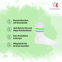 Footstar Herren & Damen Baumwollsocken (8 Paar) Socken im Neon Look - Sport Weiß 35-38