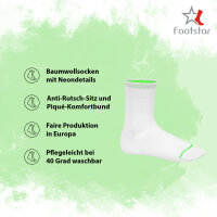 Footstar Herren & Damen Baumwollsocken (8 Paar) Socken im Neon Look - Weiß 35-38