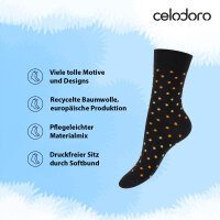 Celodoro Damen Süße Eco Socken (10 Paar), Motiv Socken aus regenerativer Baumwolle - Pastell Dots 35-38