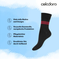 Celodoro Damen Süße Eco Socken (10 Paar), Motiv Socken aus regenerativer Baumwolle - Stripe Mix 35-38