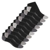 Footstar Damen und Herren Sneaker Socken (10 Paar) mit abgesetzter Ferse und Spitze - Classic Grey 35-38
