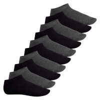 Footstar Herren & Damen Sneaker Socken (10 Paar) Kurze Sportsocken aus Baumwolle - Sneak It! - Anthrazit Schwarz 35-38