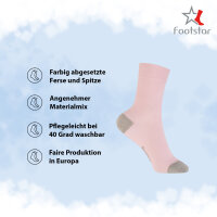 Footstar Kinder Baumwoll Socken (10 Paar) mit abgesetzter Ferse und Spitze - Berry 23-26