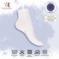 Footstar Herren & Damen Kurzschaft Socken (10 Paar) - Sneak it! - Weiß 35-38