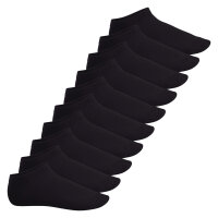 Footstar Herren & Damen Sneaker Socken (10 Paar), Kurze Sportsocken aus Baumwolle - Sneak It! - Schwarz 43-46