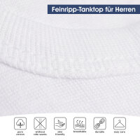 Celodoro Herren Feinripp Unterhemd (5er Pack) Tanktop Weiß - XXL