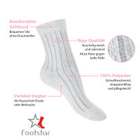 Footstar Damen Kuschel Socken (4 Paar) Warme und flauschige Soft Socken - Schwarz 35-38