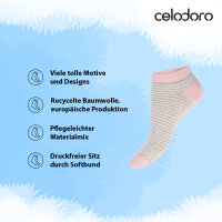 Celodoro Damen Süße Eco Sneaker Socken (10 Paar) Kurzsocken aus regenerativer Baumwolle - Pastell Mix 35-38