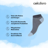 Celodoro Damen Süße Eco Sneaker Socken (10 Paar) Kurzsocken aus regenerativer Baumwolle - Navy Blue 35-38