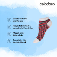 Celodoro Damen Süße Eco Sneaker Socken (10 Paar) Kurzsocken aus regenerativer Baumwolle - Maritim 35-38