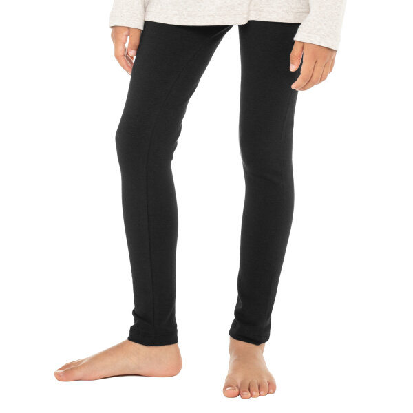 Celodoro Kinder Leggings, stretchige Jersey Hose aus Baumwolle - Schwarz 146-152