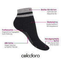 Celodoro Damen und Herren Yoga & Wellness Socken (4 Paar) ABS Söckchen mit Frottee-Sohle - Variante 1 35-38