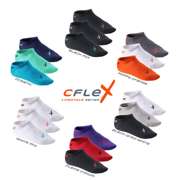 CFLEX Lifestyle Herren & Damen Sneaker Socken (6 Paar), Halbsocken aus Baumwolle