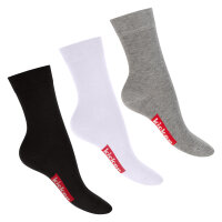 kicker Damen & Herren Socken (3 Paar) Sportliche Baumwollsocken - Schwarz Weiß Grau 35-38