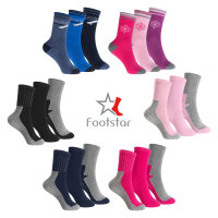 Footstar Kinder Frottee-Socken mit Motiv (3 Paar) Warme Socken mit Thermoeffekt - Rosa 35-38