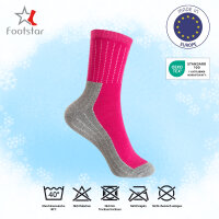 Footstar Kinder Frottee-Socken mit Motiv (3 Paar) Warme Socken mit Thermoeffekt - Pink 35-38