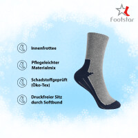 Footstar Kinder Frottee-Socken mit Motiv (3 Paar) Warme Socken mit Thermoeffekt - Marine 35-38