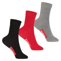 kicker Kinder Socken (3 Paar) Schwarz Rot Grau 23-26