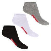 kicker Damen & Herren Sneaker Socken (3 Paar) - Schwarz Weiß Grau 35-38