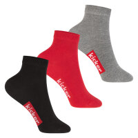 kicker Kinder Kurzschaft Socken (3 Paar) Schwarz Rot Grau...