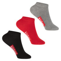 kicker Kinder Sneaker Socken (3 Paar) Schwarz Rot Grau 23-26