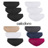 Celodoro Damen Basic Bikini Slip (3er Pack), Klassische...