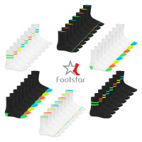 Footstar Herren & Damen Baumwollsocken (8 Paar) Socken im Neon Look - Schwarz 35-38